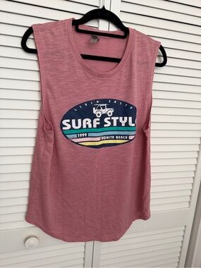 Surf Style Bonita Beach Sleeveless Tank Top - Pink Size XL
